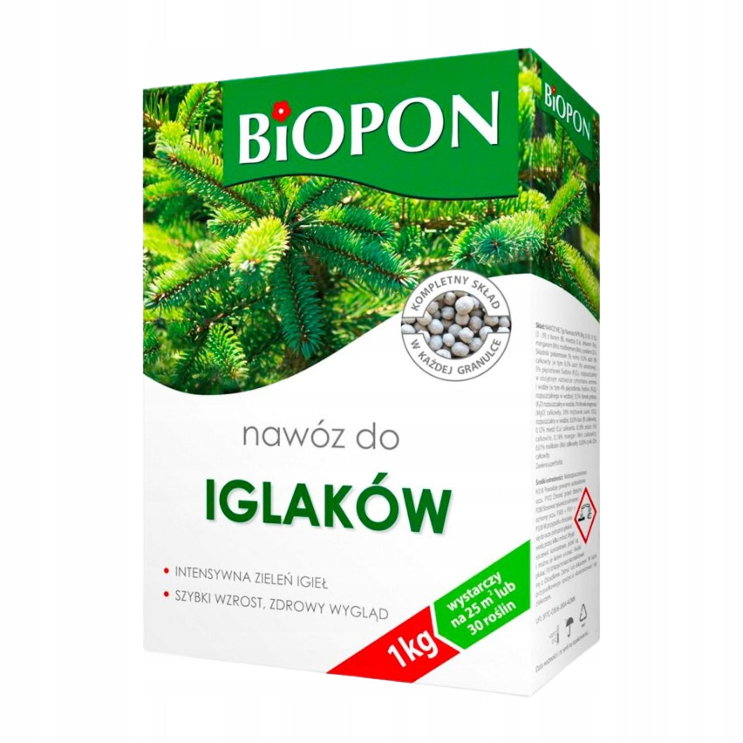 BIOPON FERTILIZER FOR CONIFERS GRANULES 1 KG RAPID GROWTH HEALTHY APPEARANCE OF NEEDLES