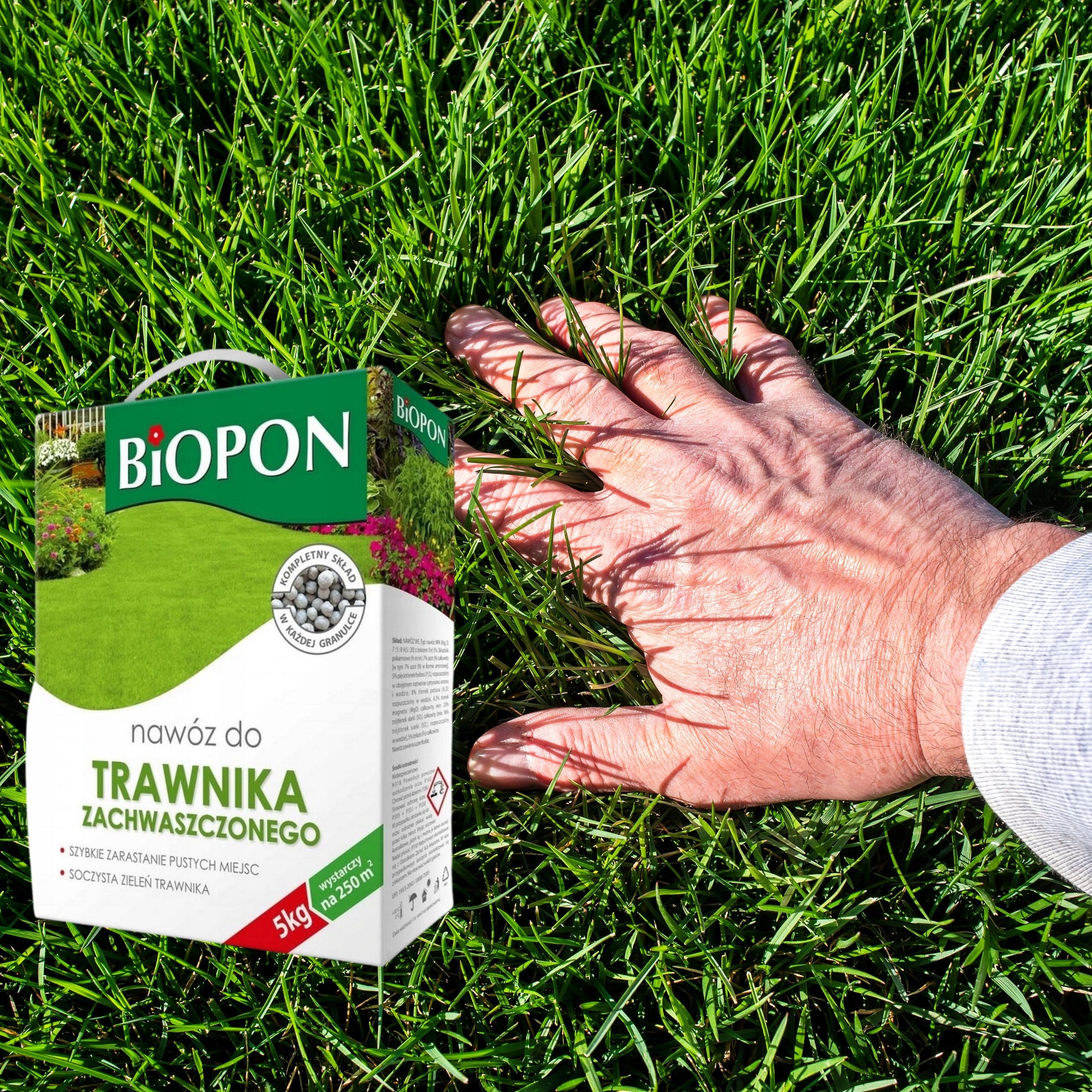 BIOPON FERTILIZER FOR WEEDED LAWN GRANULES 5KG ELIMINATES WEEDS Manufacturer code 1181