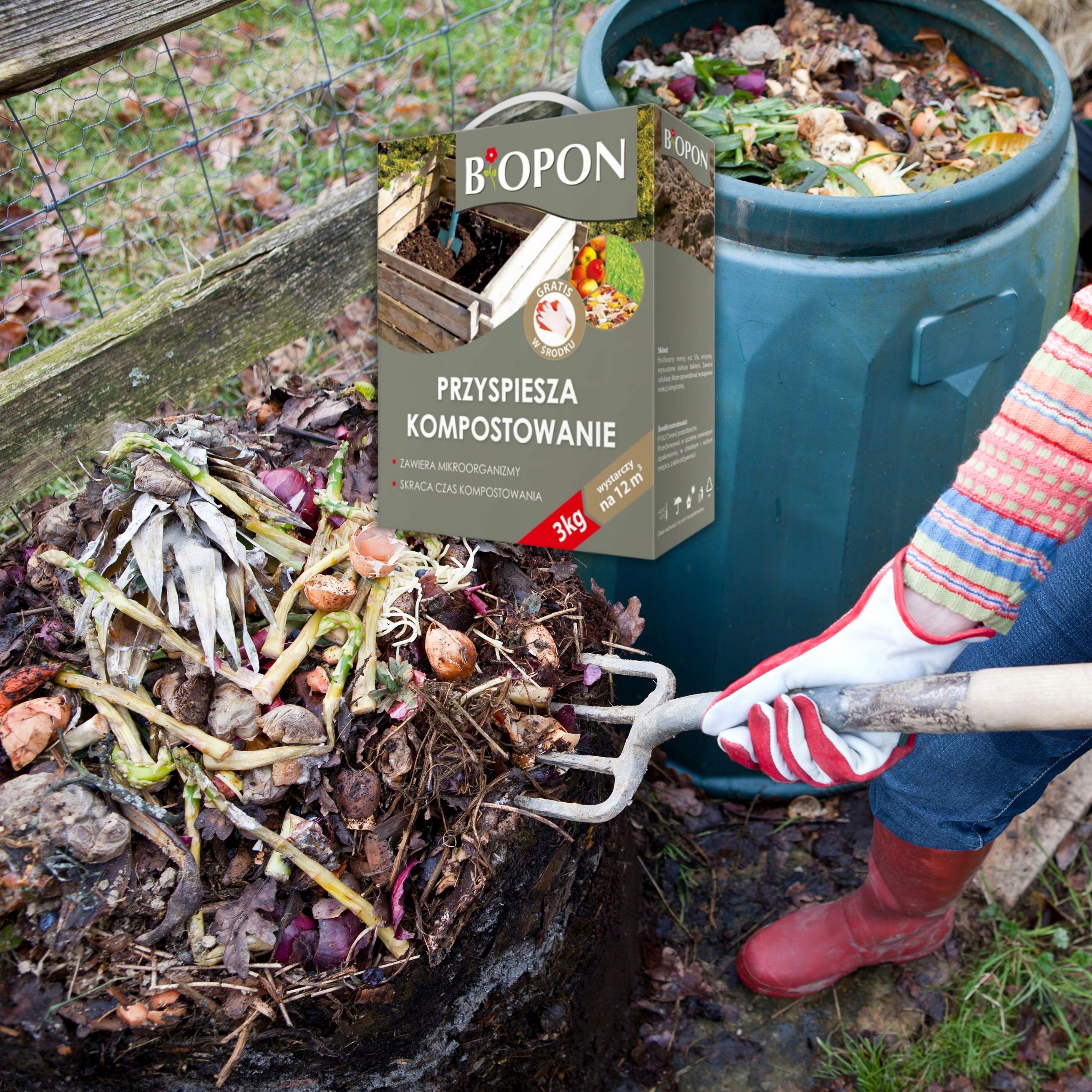BIOPON PREPARATION ACCELERATING COMPOSTING 3KG REDUCES DECOMPOSITION TIME Manufacturer code 1242