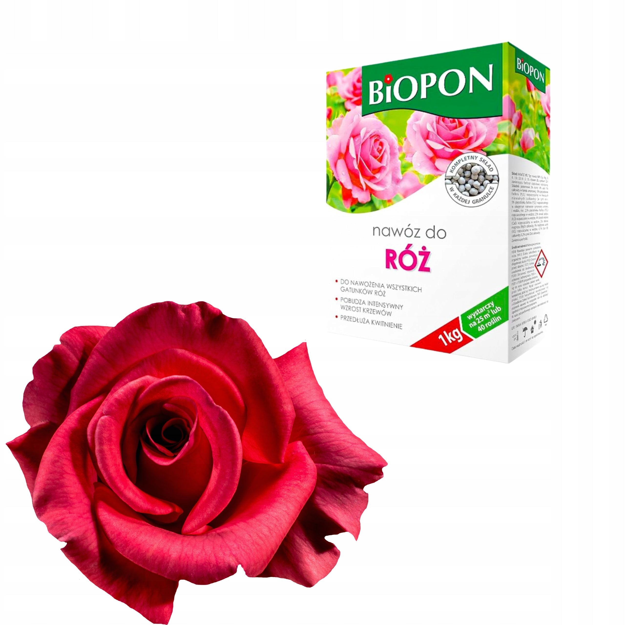 BIOPON ROSE FERTILIZER GRANULES 1KG ALL SPECIES OF ROSES PROLONG FLOWERING Packaging status original