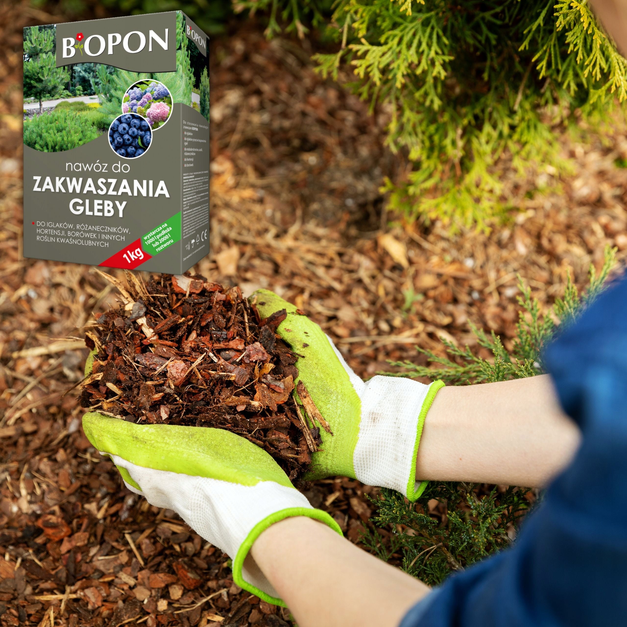 BIOPON SOIL ACIDIFICATION PREPARATION 1KG FOR ACID-LOVING PLANTS AND CONIFERS Manufacturer code 1173