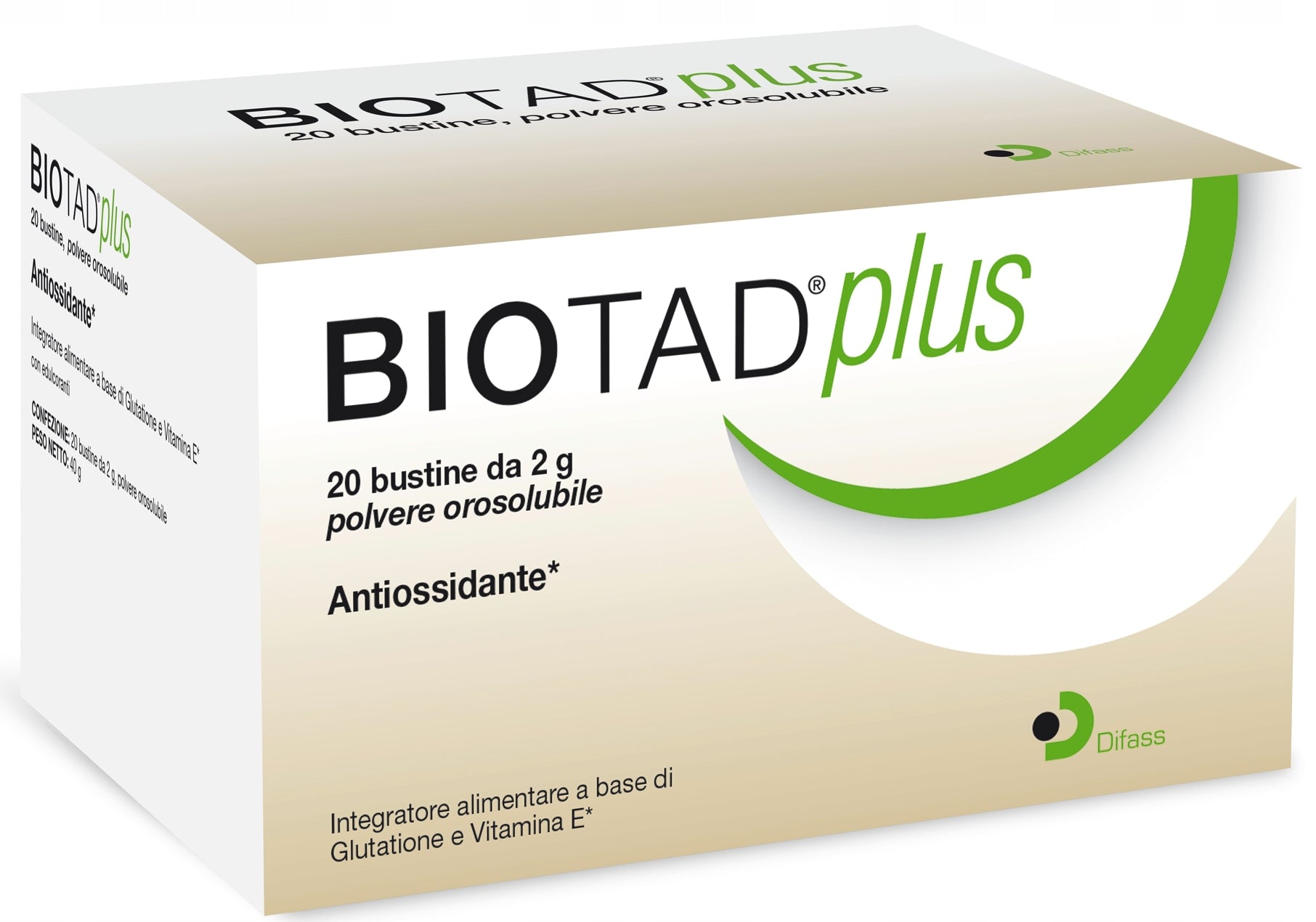 BIOTAD PLUS ITALIAN GLUTATHIONE 250mg SACHETS - SUBLINGUAL METHOD Packaging status original