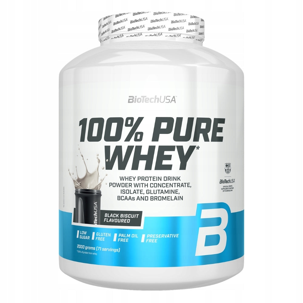 BIOTECH 100% PURE WHEY 2000 g PROTEIN MUSCLE MASS STRENGTH ENDURANCE Expiration date at least six months from the date of purchase