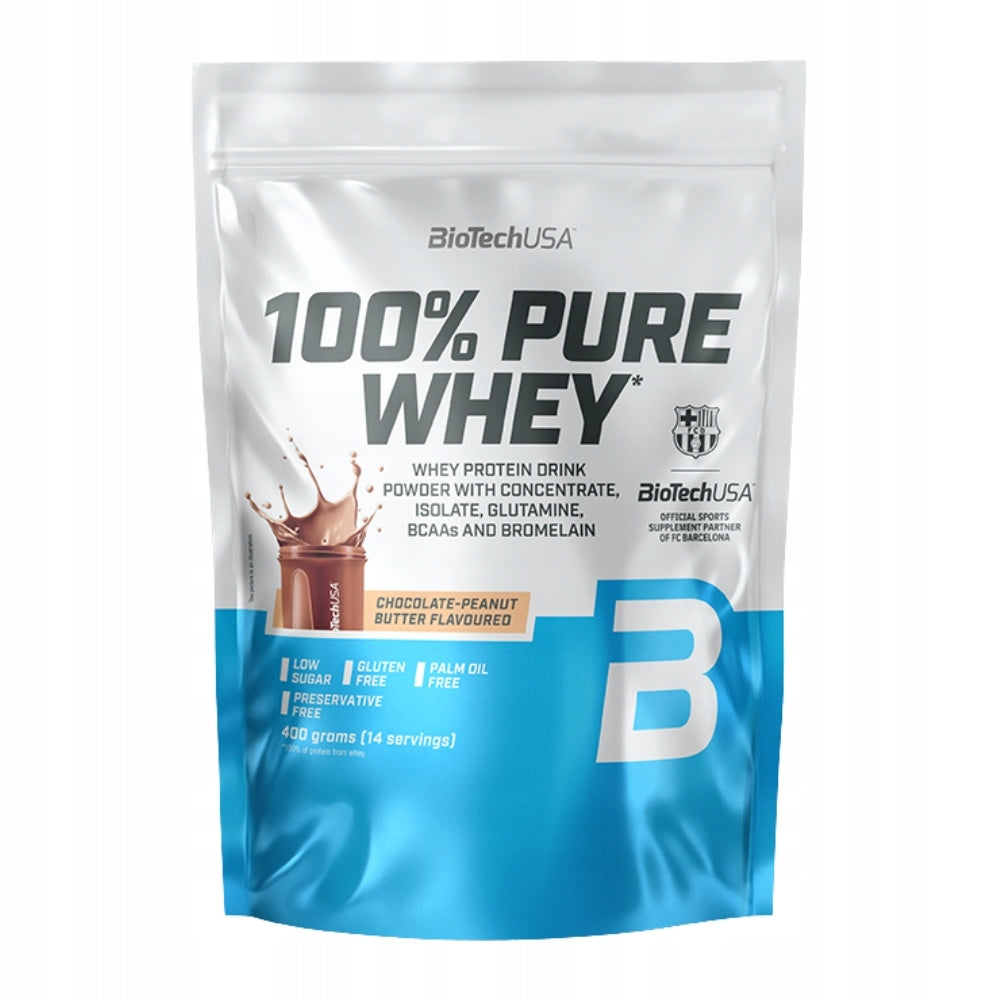BIOTECH 100% PURE WHEY 400g PROTEIN SUPPLEMENT MUSCLE MASS STRENGTH Expiration date at least six months from the date of purchase