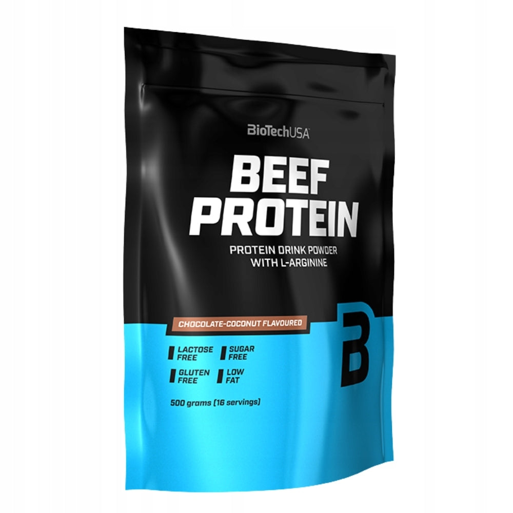 BIOTECH BEEF PROTEIN 500 G WHEY BEEF PROTEIN BCAA CONDITIONER MASS MUSCULATURE Expiration date at least six months from the date of purchase
