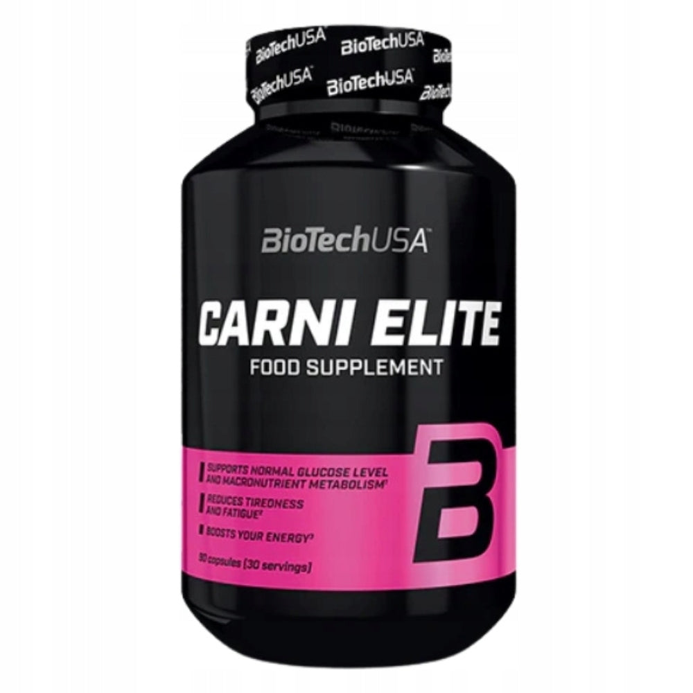 BIOTECH CARNI ELITE L-CARNITINE TARTRATE 90 KAPS CARNITINE SLIMMING STRENGTH Packaging status original