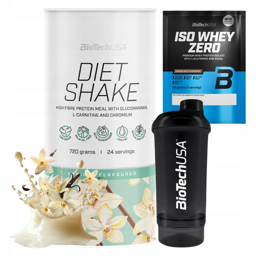 BIOTECH DIET SHAKE DRINK 720g + ISO WHEY ZERO 25 g + SHAKER WAVE + COMPACT