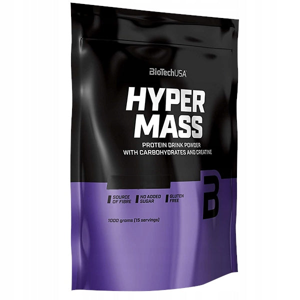 BIOTECH HYPER MASS 1000g GAINER PROTEIN CARBOHYDRATES MUSCLE MASS STRENGTH Expiration date at least six months from the date of purchase