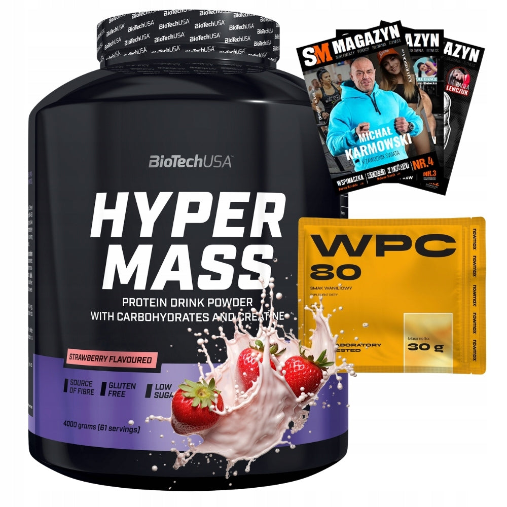 BIOTECH HYPER MASS 4000 g GAINER MASS PROTEIN CARBOHYDRATES + NOWmax WPC 30 g