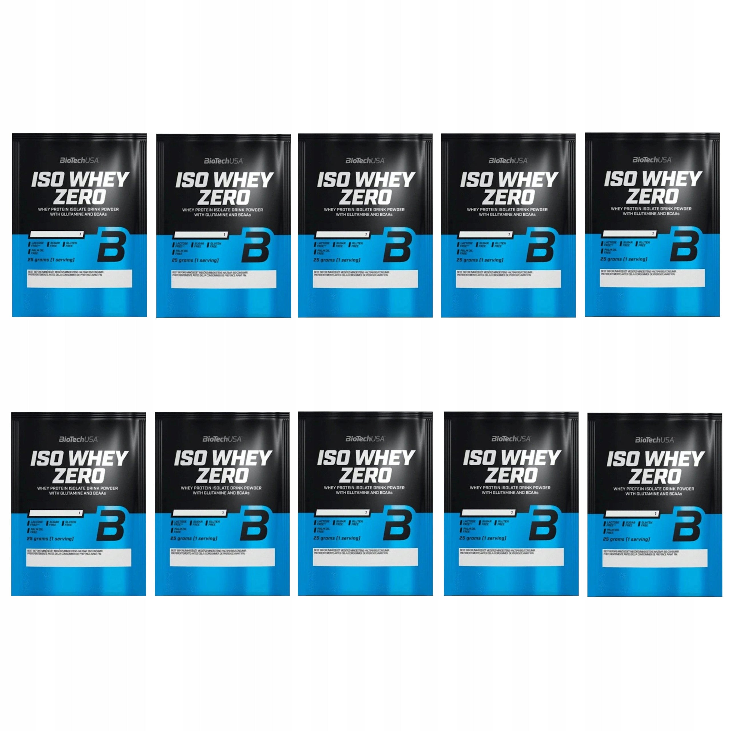 BIOTECH ISO WHEY ZERO 10X 25g = 250g ISOLATE CHOCOLATE PROTEIN