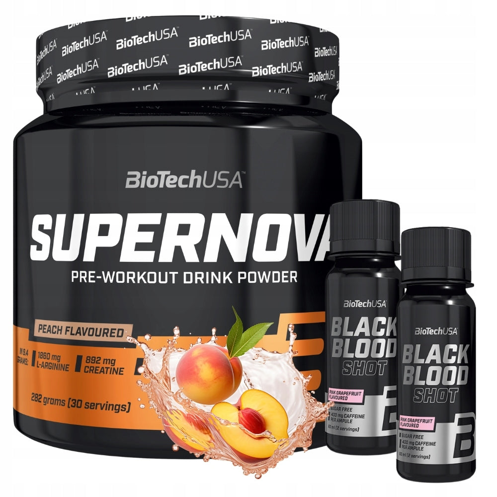 BIOTECH SUPERNOVA 282 g PRE-WORKOUT + BIOTECH BLACK BLOOD SHOT 60 ml