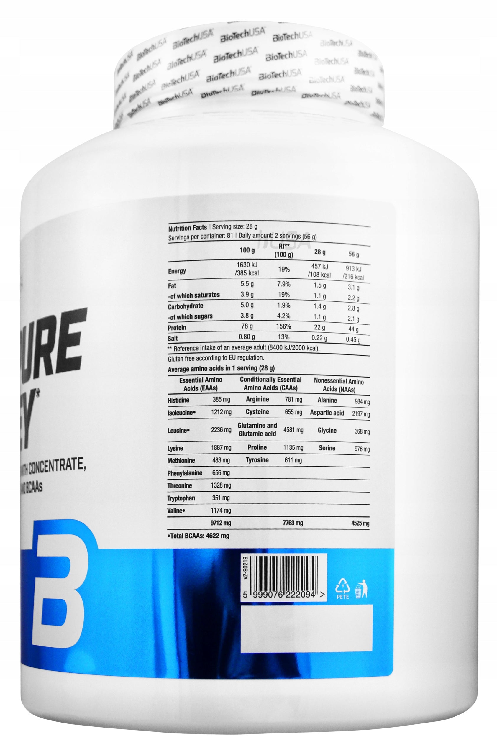 BIOTECH USA 100% PURE WHEY 2270g – HIGH QUALITY WPC PROTEIN SUPPLEMENT Expiration date at least 1 year from the date of purchase
