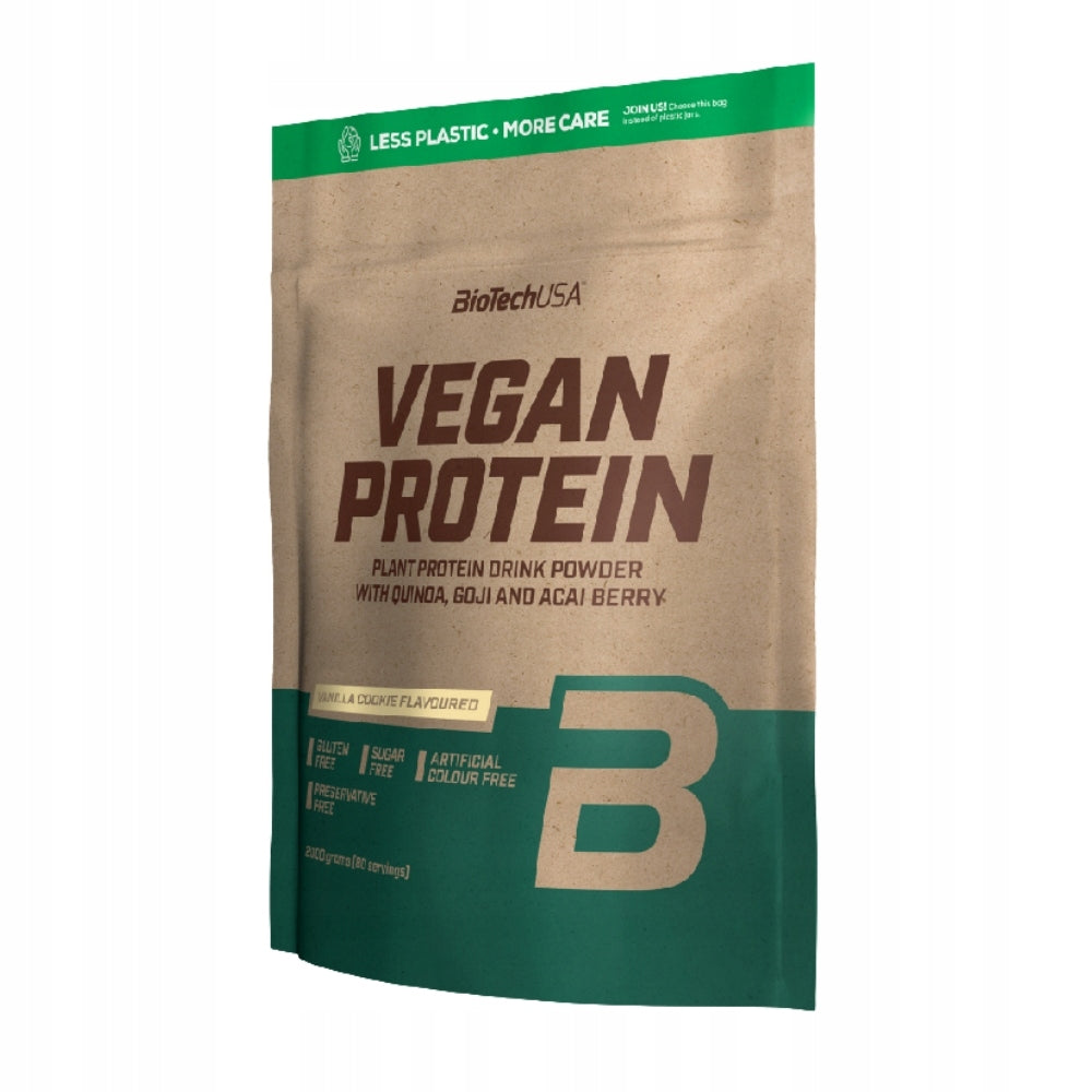 BIOTECH VEGAN PROTEIN 500 g VEGAN PROTEIN VEGETARIAN STRENGTH Packaging status original