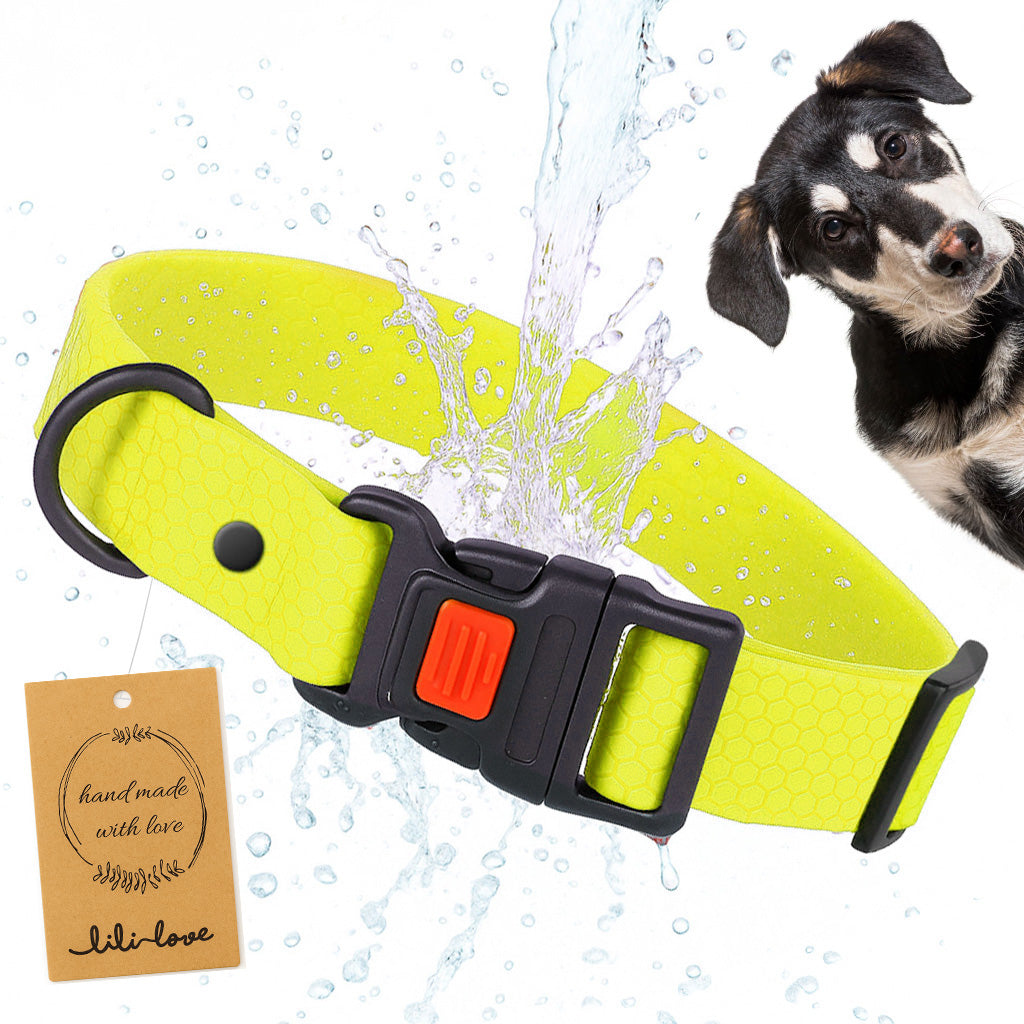 BIOTHANE DOG COLLAR SOLID STRONG PVC ADJUSTABLE WATERPROOF 22-35cm S