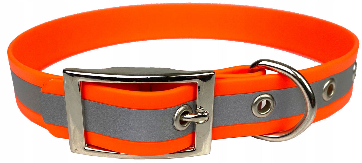 BIOTHANE DOG COLLAR WITH REFLECTIVE 30-40 CM/25MM Brand Aleksandra