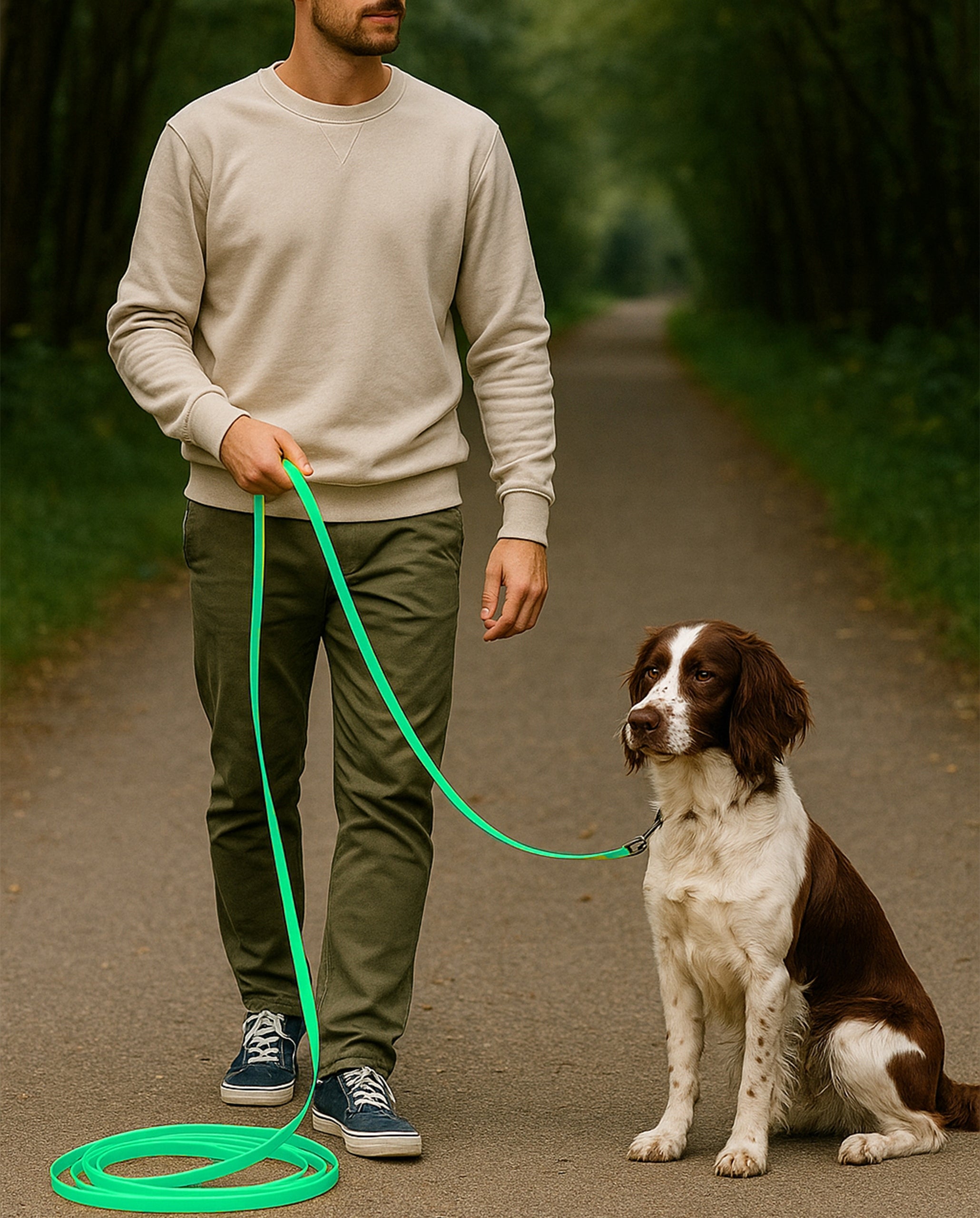 BIOTHANE LANYARD FOR DOG Rope Waterproof Training Tape 3m Turquoise 20mm Brand Fazoo