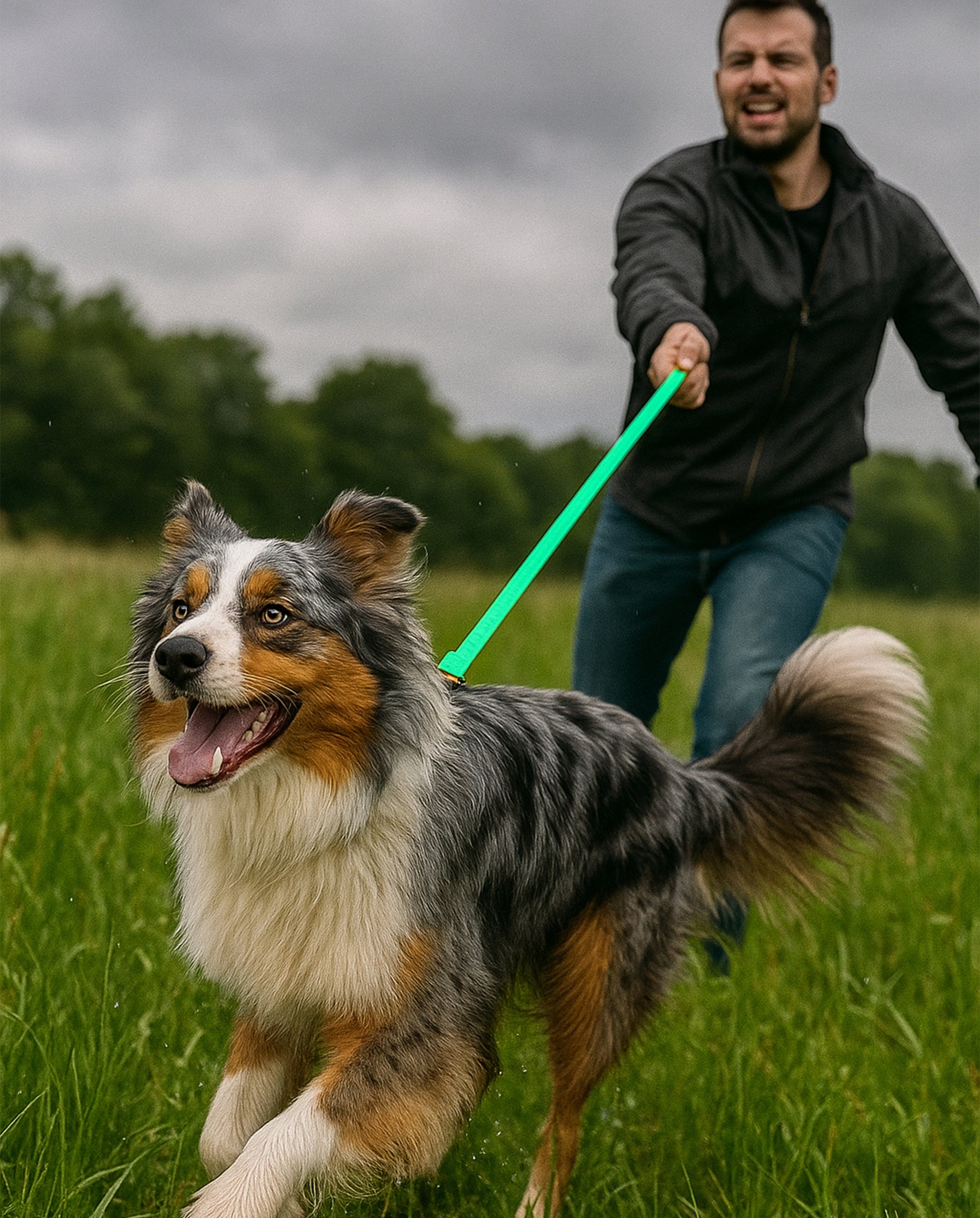 BIOTHANE LANYARD FOR DOG Rope Waterproof Training Tape 3m Turquoise 20mm Maximum leash length 3 m