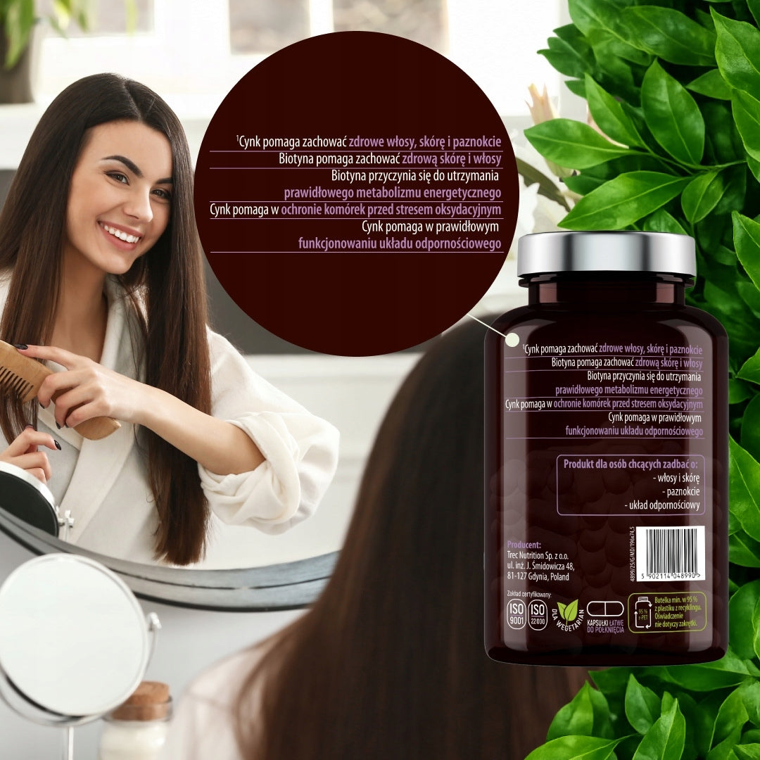 BIOTIN Forte + Horsetail + Zinc Healthy Strong Hair Skin Nails For 90 Days Packaging status original