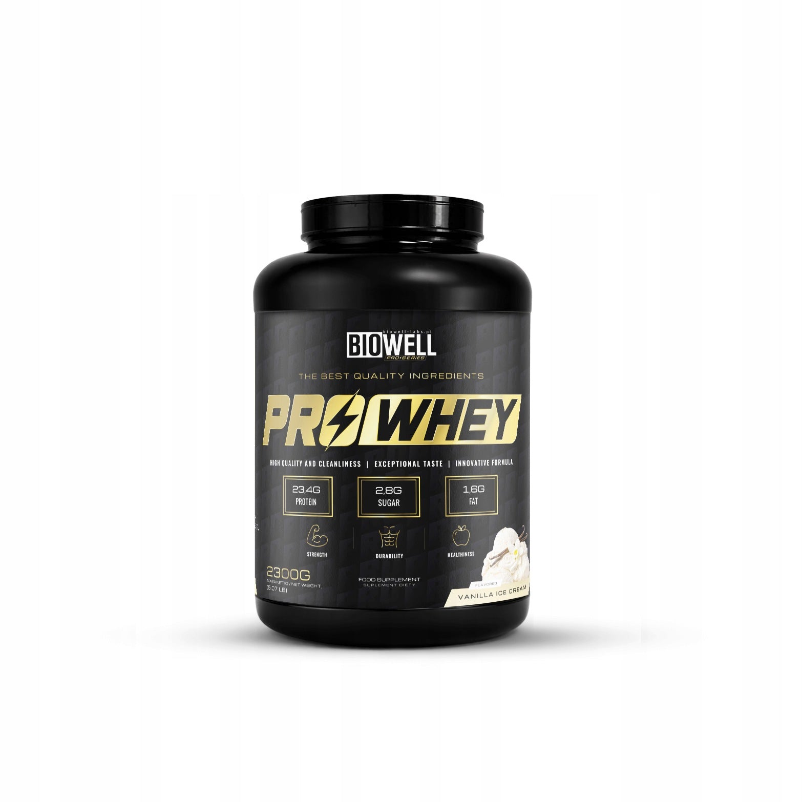 BIOWELL PRO WHEY PROTEIN 2300g Whey PROTEIN WPC Protein Conditioner 2,3kg