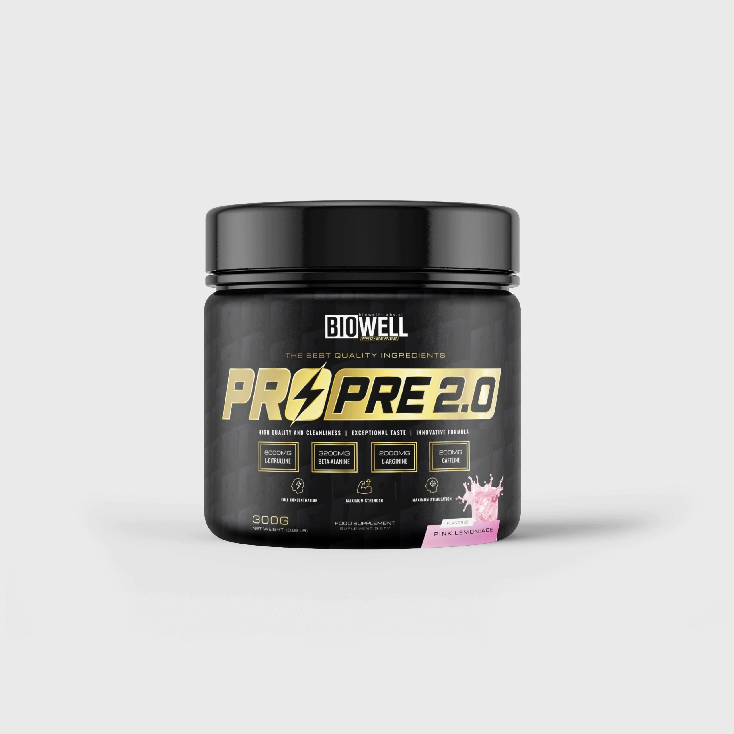 BIOWELL PROPRE PinkLemon300g Pre-workout citrulline betaalanine caffeine