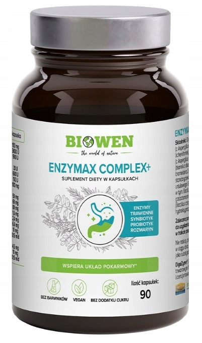 BIOWEN Enzymax Complex+ 90 capsules Digestive enzymes Fiber PROBIOTIC EAN (GTIN) 5904806120717