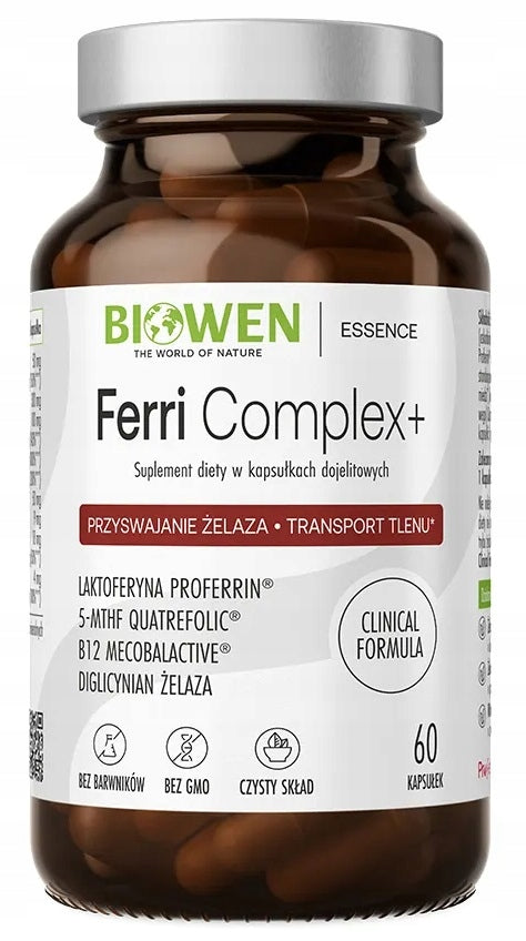 BIOWEN Ferri Complex+ IRON Diglycinate LACTOFERRIN B12 ANEMIA FATIGUE