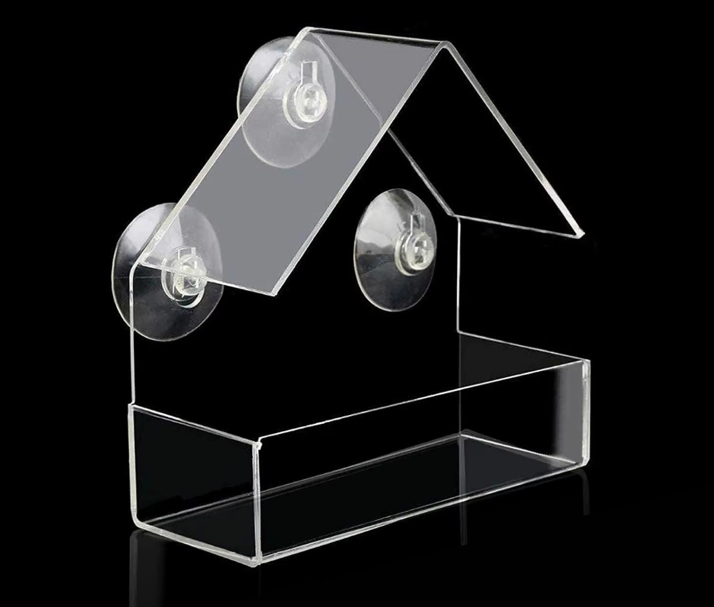BIRD FEEDER TRANSPARENT GLASS WINDOW FOR SUNFLOWER SEED FOOD Packaging status original