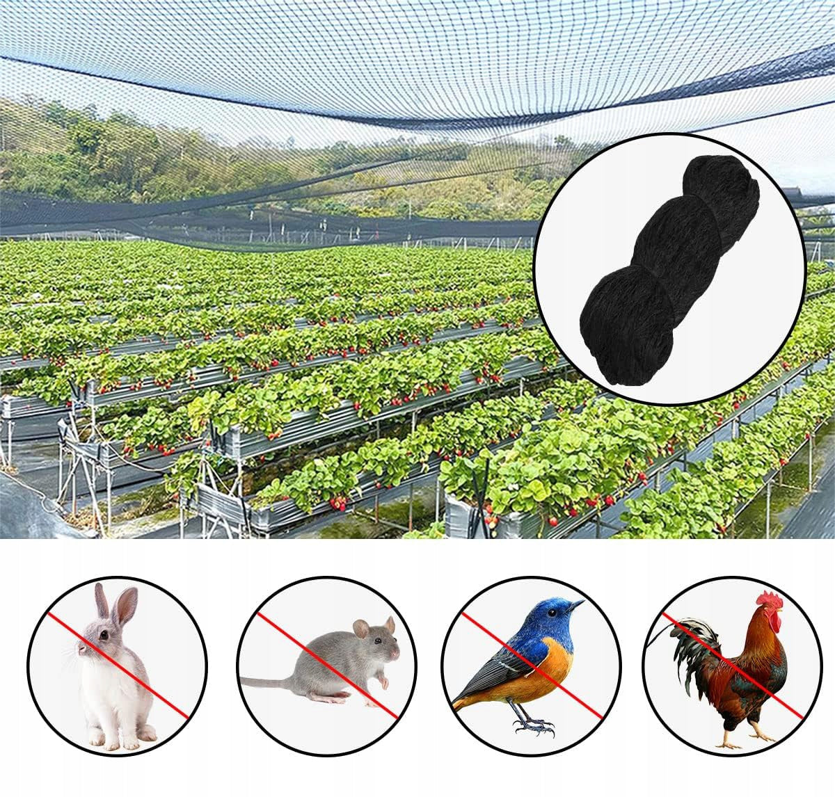 BIRD NET AGAINST BIRDS 15X15 M PROTECTIVE STRONG PIGEON EYE 5*5CM Brand no brand