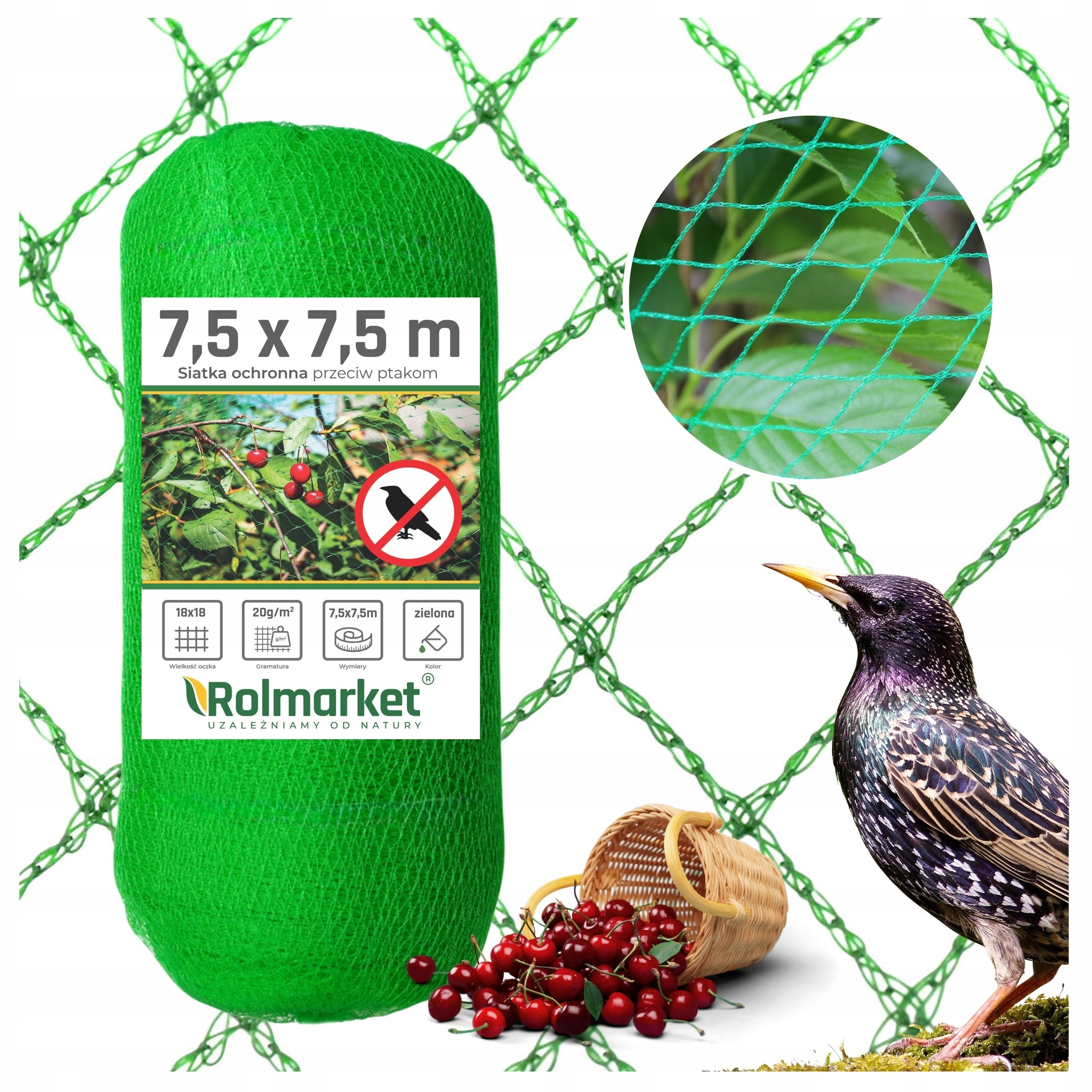BIRD NET FOR STARLINGS CHICKENS 7,5m Strong Tree Protection for Trees 20g