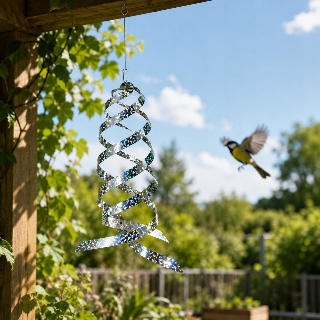 BIRD REPELLENT PIGEON REFLECTIVE spiral spinning FOR GARDEN 40cm X 5 Packaging status original