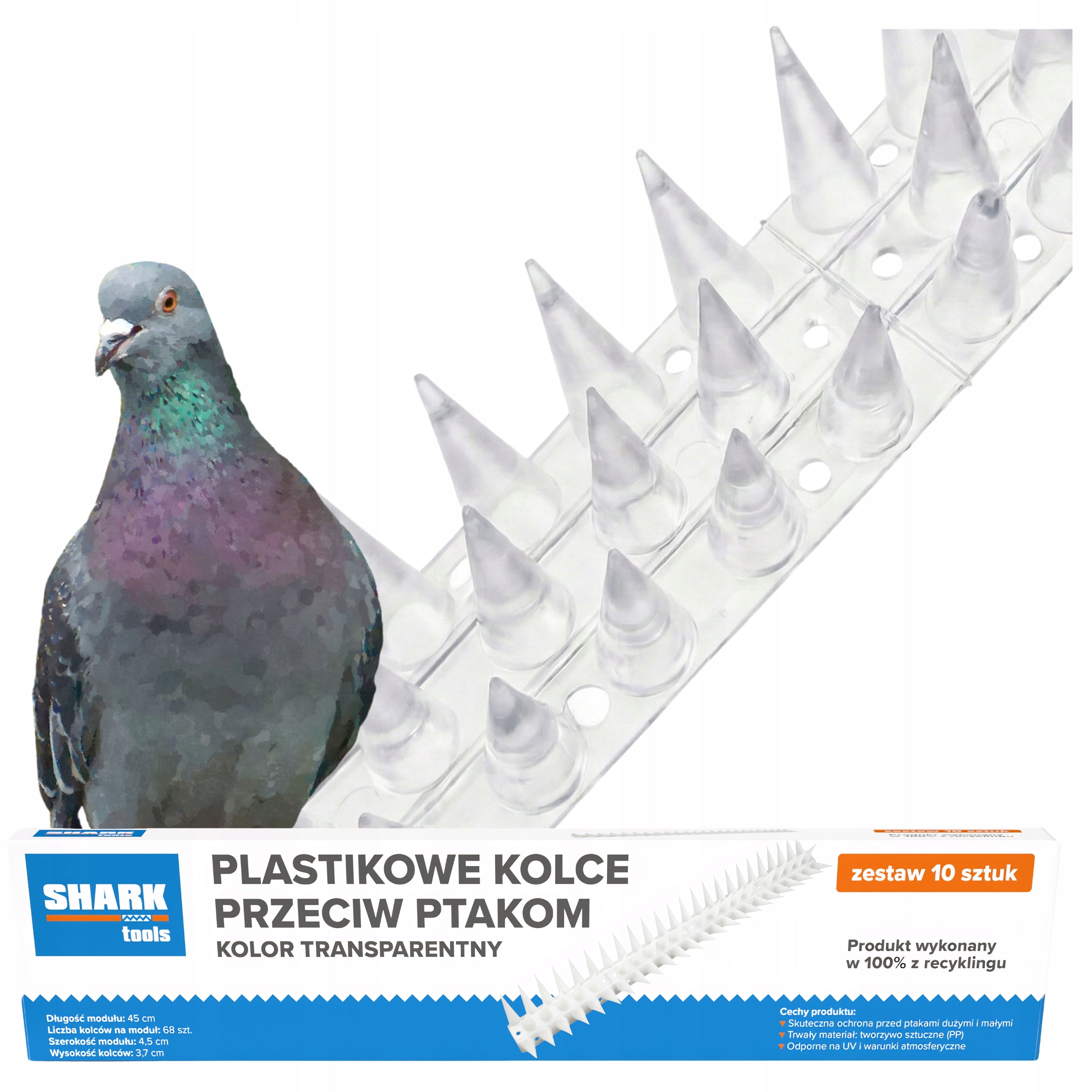 BIRD SPIKES 10x PLASTIC ANTI-BIRD STRIP TRANSPARENT Strong