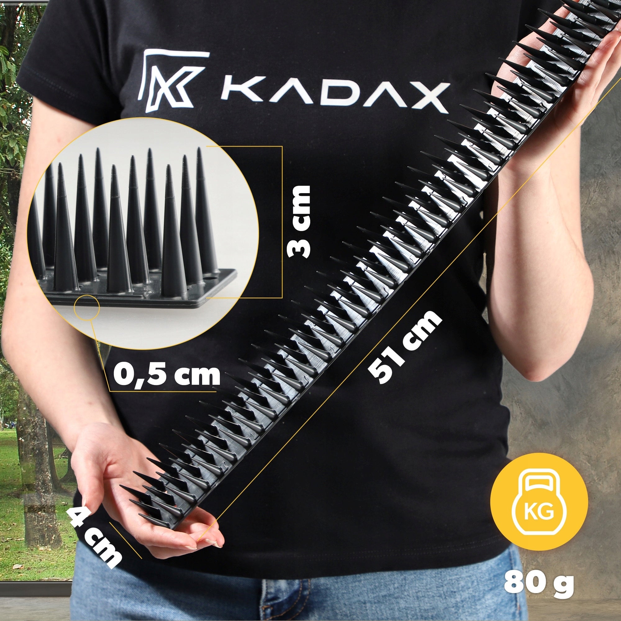 BIRD SPIKES PIGEONS AGAINST BIRDS 51 cm DENSE STRONG PLASTIC STRIP Batteries included no
