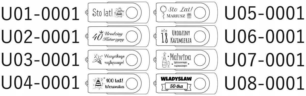 BIRTHDAY GIFT FLASH DRIVE 64GB USB 2.0 ENGRAVING GIFT FOR BIRTHDAY BOY Brand MemoRabbit