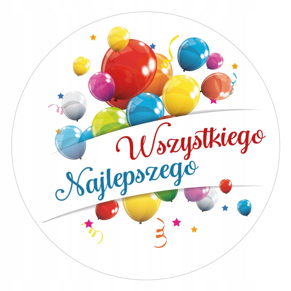 BIRTHDAY stickers NAME DAY gift cake balloons 48