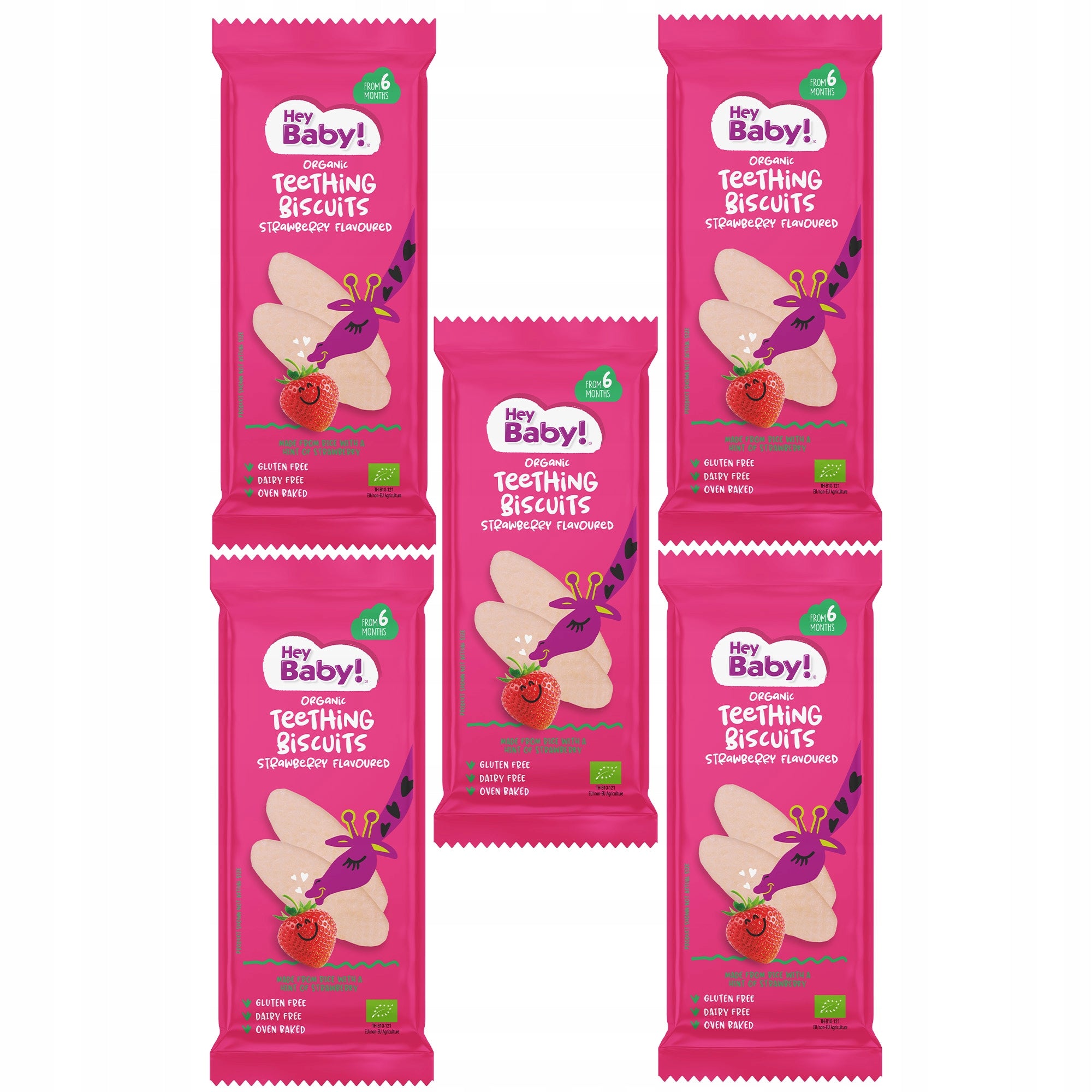 BISCUITS FOR STRAWBERRY TEETHING FROM 6 MONTHS BIO 21G Brand Hey baby!