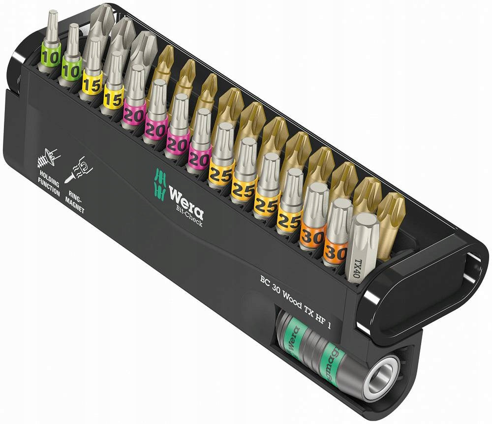 BIT-CHECK SET 30 WOOD TX HF 1 SB + HANDLE, 30CZ 05057437001 WERA