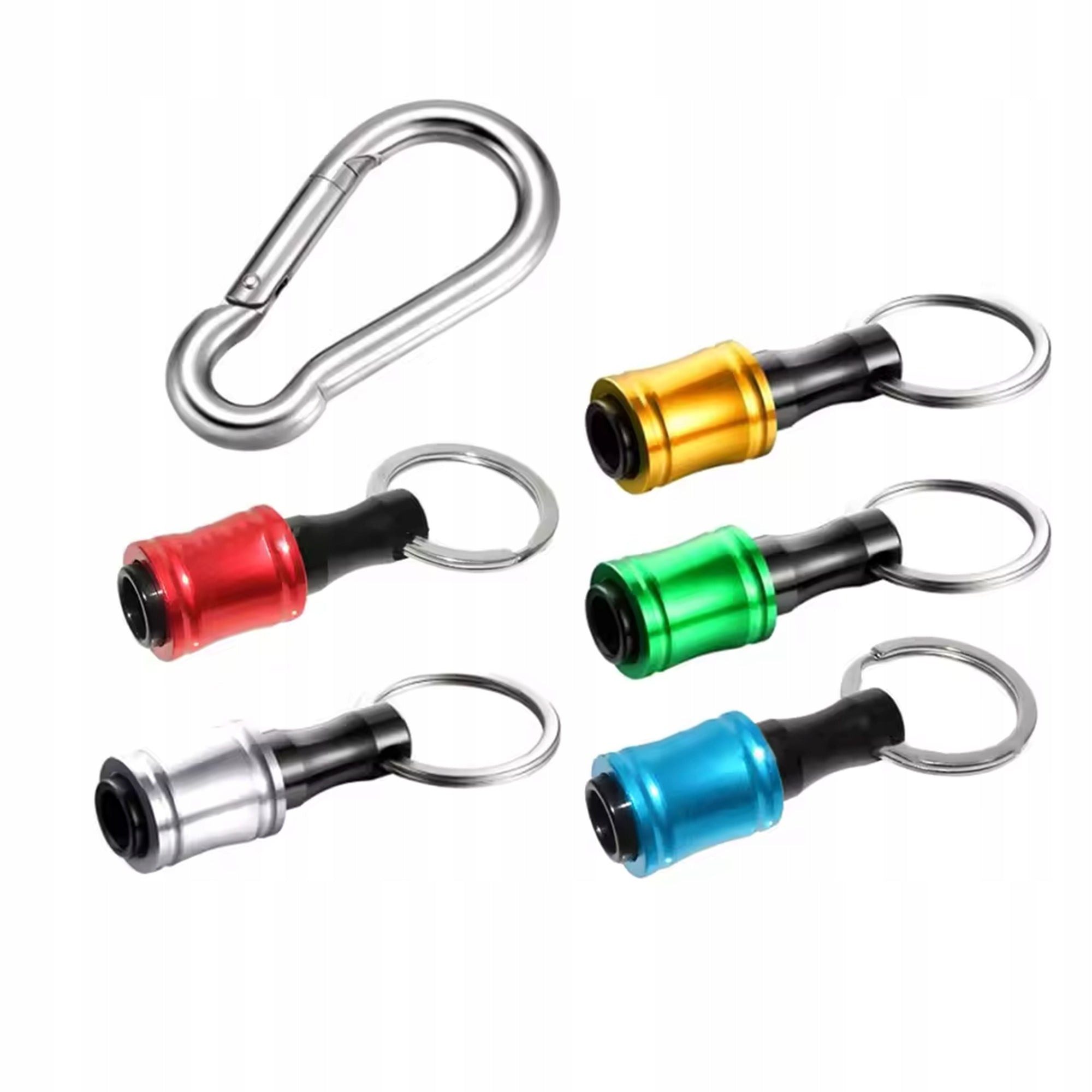 BIT ORGANIZER HOLDER 6,35 mm WITH CARABINER BELT KEYCHAIN 5pcs. Brand 4Makers