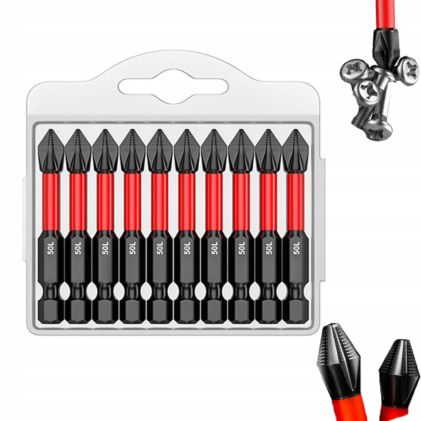 BIT SET BITS LONG MAGNETIC IMPACT SCREWDRIVER SET PH 10sz