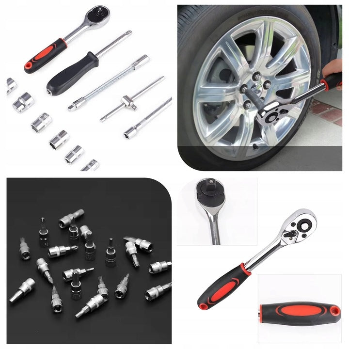 BIT SOCKET WRENCH SET RATCHET ADAPTERS SOCKET WRENCHES 46PCS Manufacturer code WARSZTATOWY ZESTAW NASADKI KLUCZ BITY WALIZKA