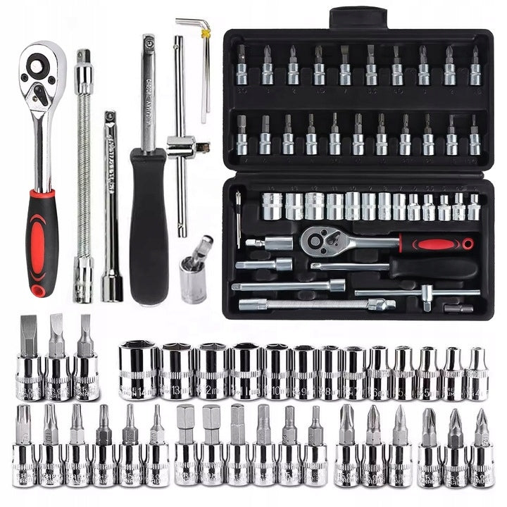 BIT SOCKET WRENCH SET RATCHET ADAPTERS SOCKET WRENCHES 46PCS