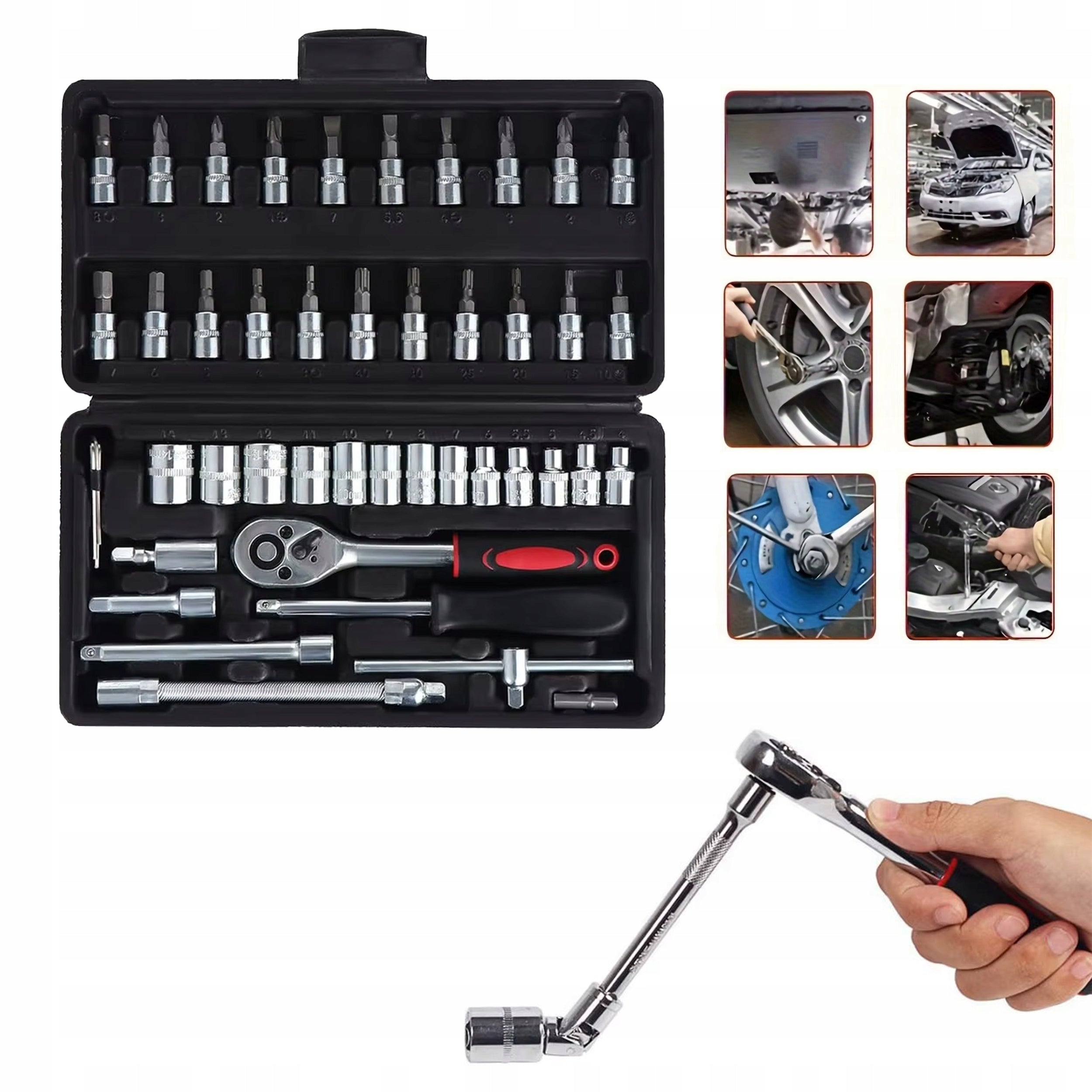 BIT SOCKET WRENCH SET RATCHET ADAPTERS SOCKET WRENCHES 47PCS Customs tariff code 82060000