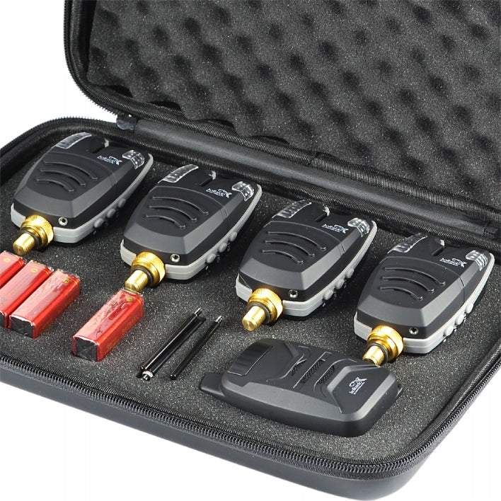 BITE ALARM SET 4+1+ HOKKAIDO RUBBERIZED FOR ANGLER Model JHA512-4 10 N