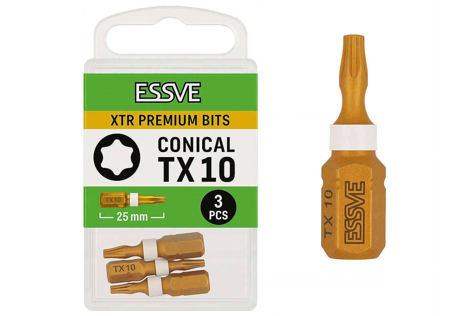 BITS ESSVE XTR TX10 25mm, short 3 pcs.