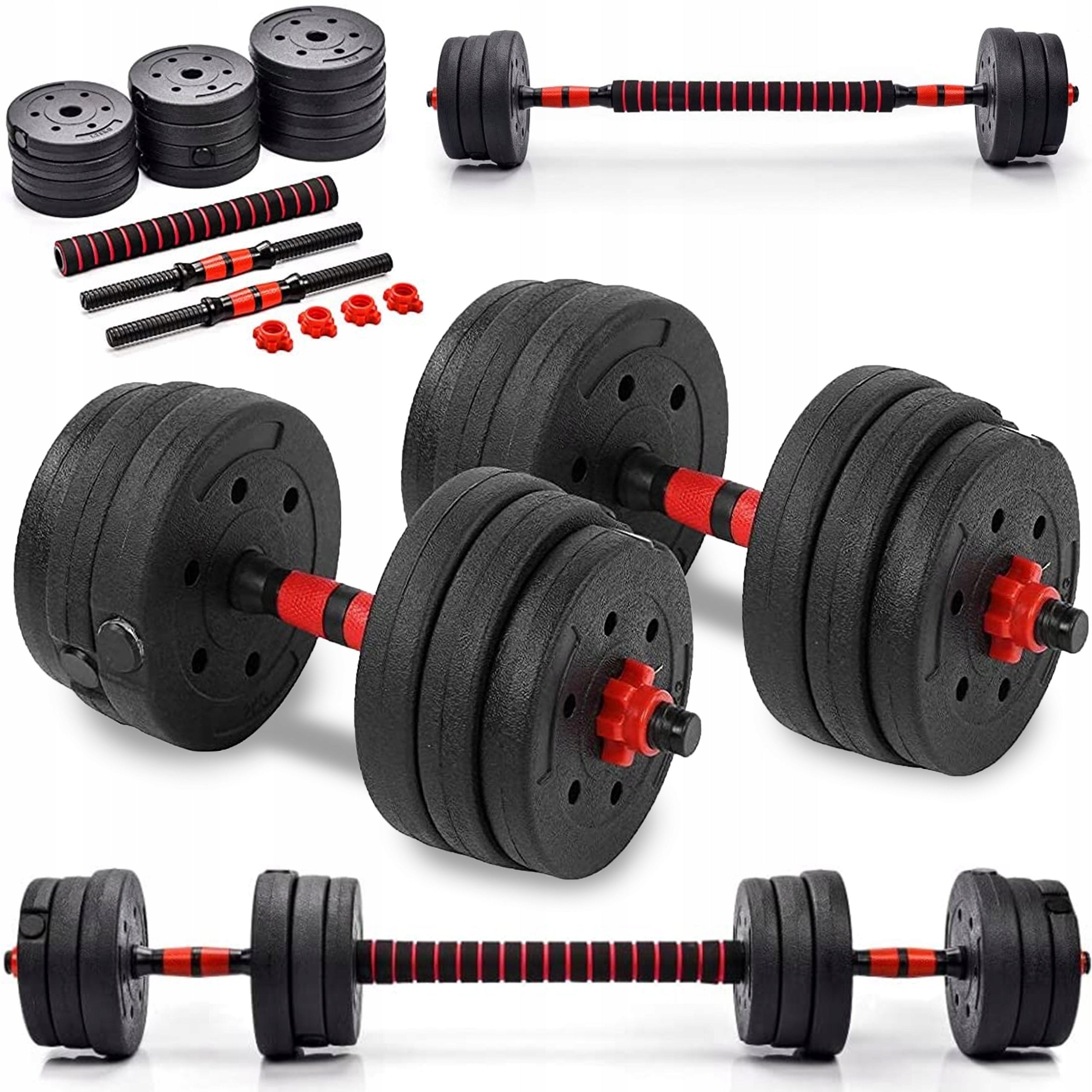 BITUMINOUS DUMBBELLS ADJUSTABLE 2 x 10 kg BARBELL WEIGHT DUMBBELLS SET Packaging status original