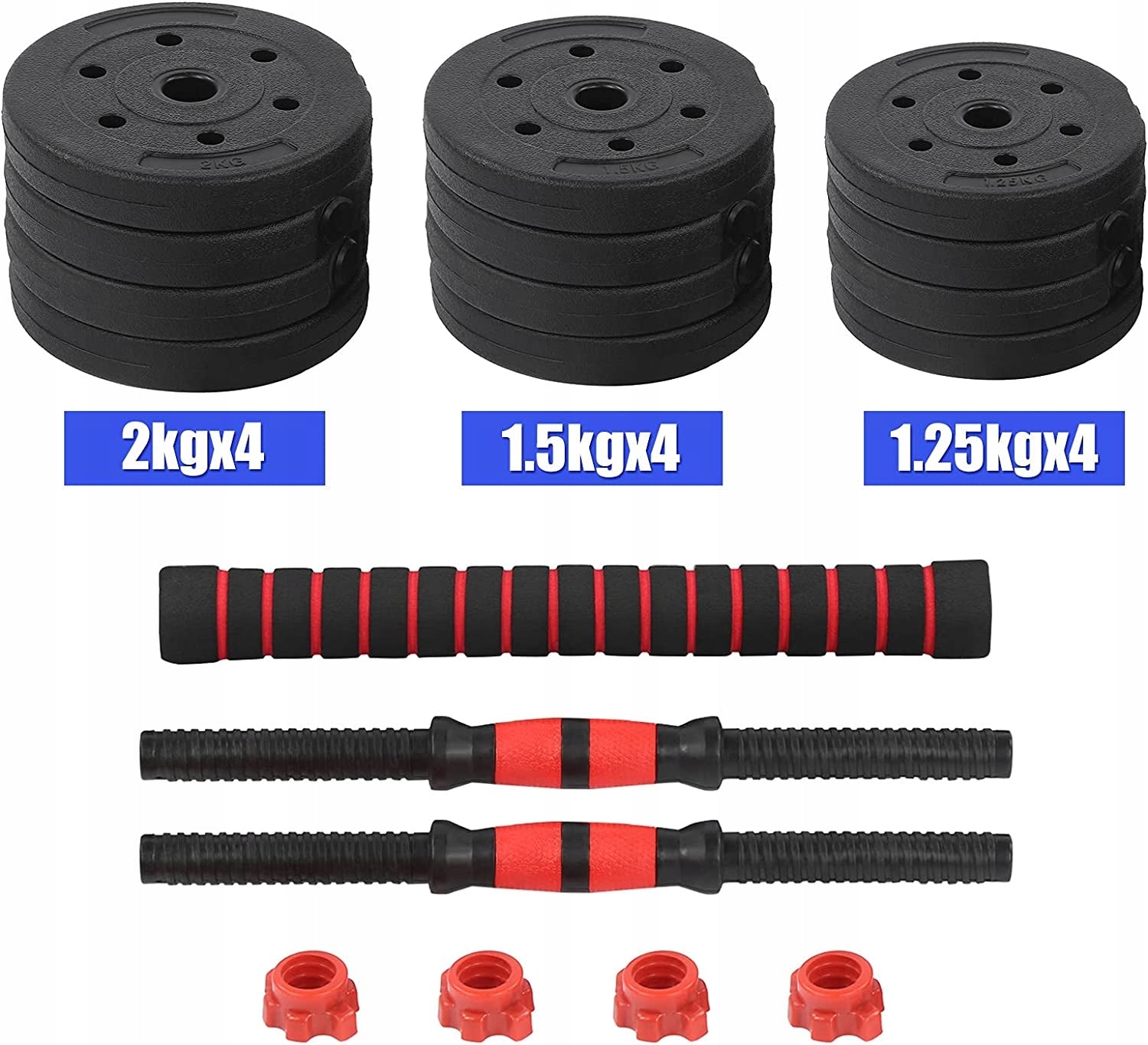 BITUMINOUS DUMBBELLS ADJUSTABLE 2 x 10 kg BARBELL WEIGHT DUMBBELLS SET Weight 2x 10 kg