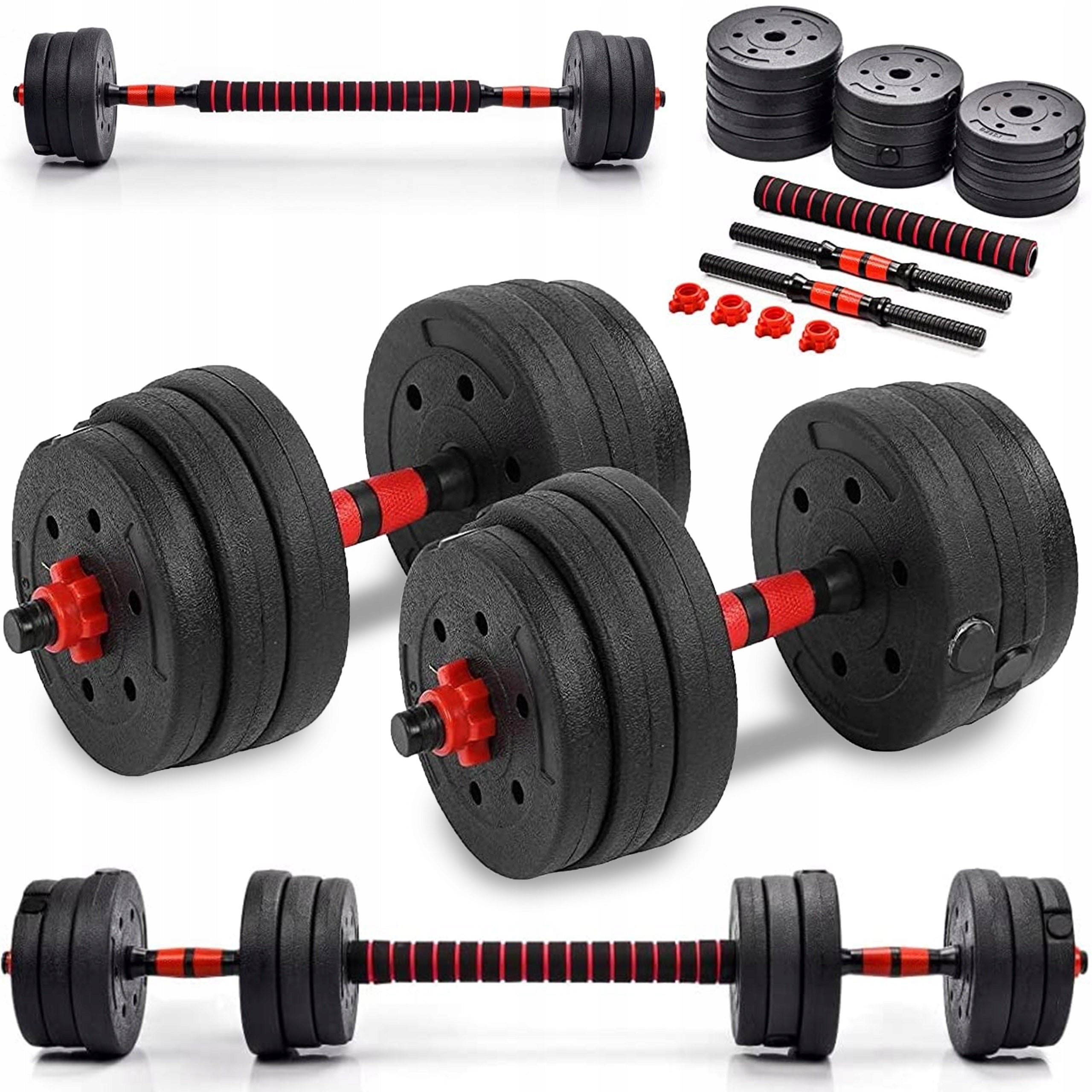 BITUMINOUS DUMBBELLS ADJUSTABLE 2 x 10 kg BARBELL WEIGHT DUMBBELLS SET