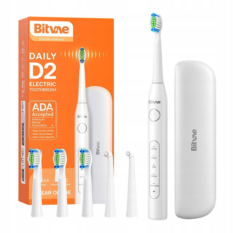 BITVAE SONIC TOOTHBRUSH WITH TIP SET AND CASE 5 MODES
