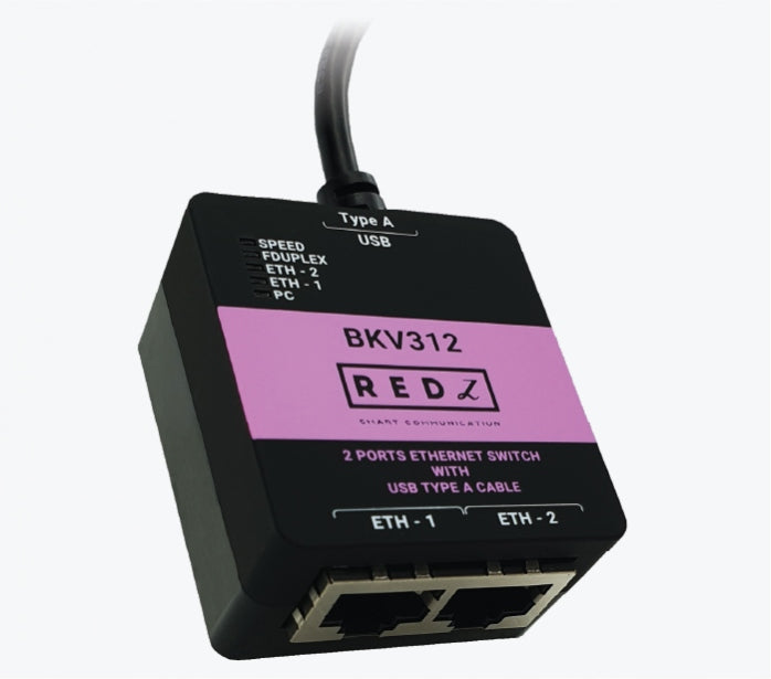 BKV312 – USB-A 2.0 Converter - 2-Port Ethernet Switch