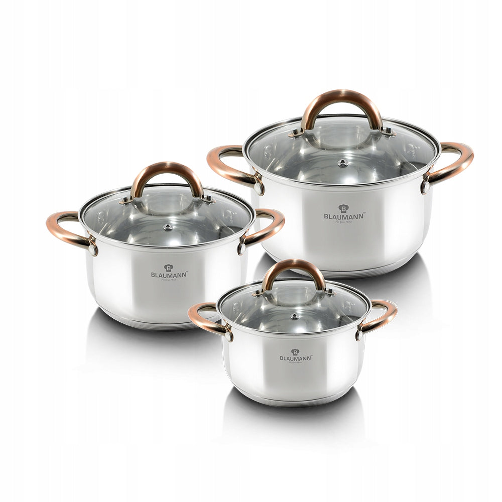 BL-3247 - Set of 6 pots Blaumann Stainless Steel Gourmet Line