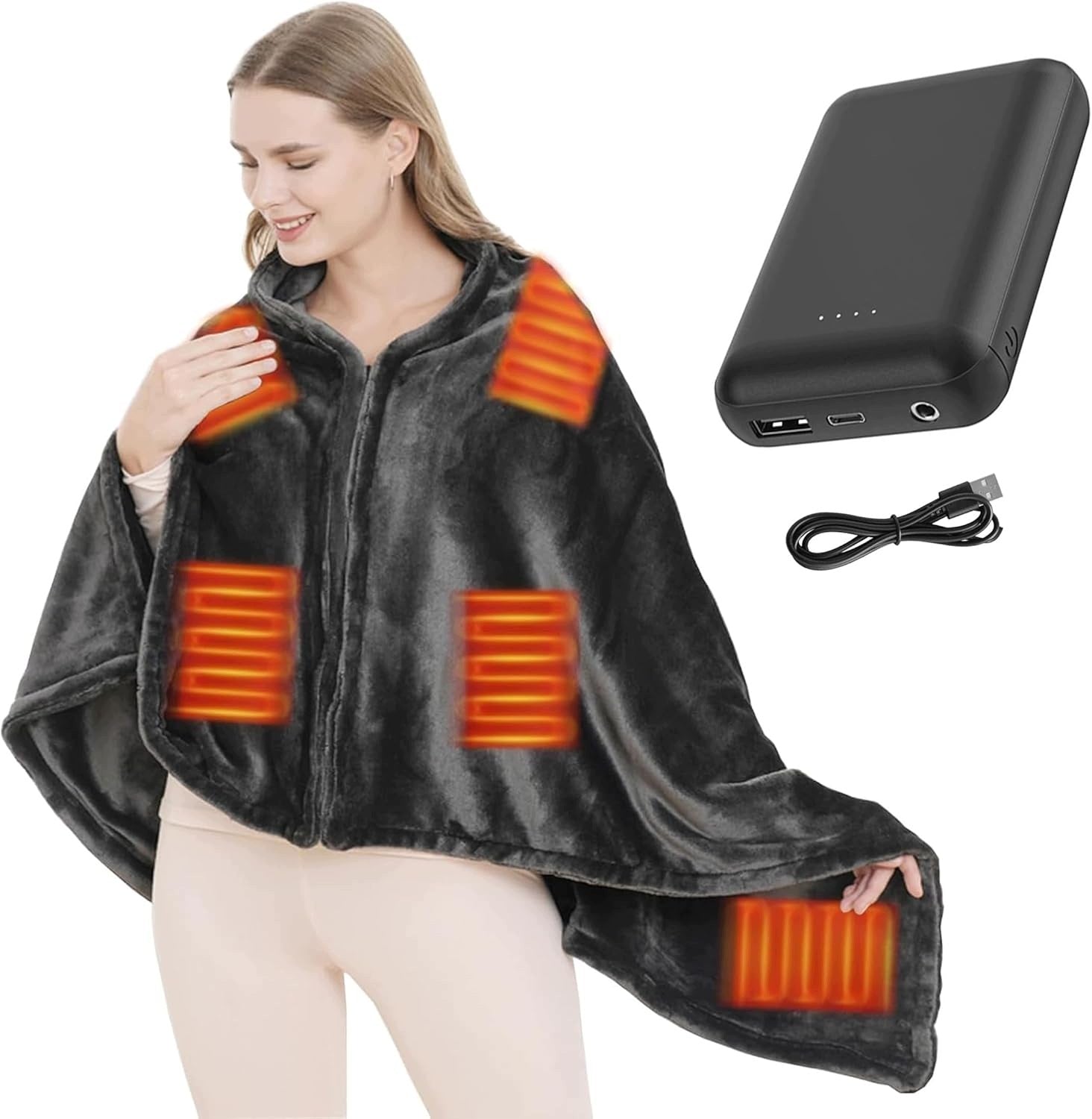 BL26 ZUSKYZU Wireless Electric Blanket with Powerbank 180 x 80 cm
